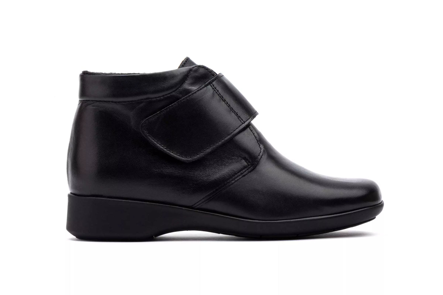 Botines Mujer Piel Negro Cuña