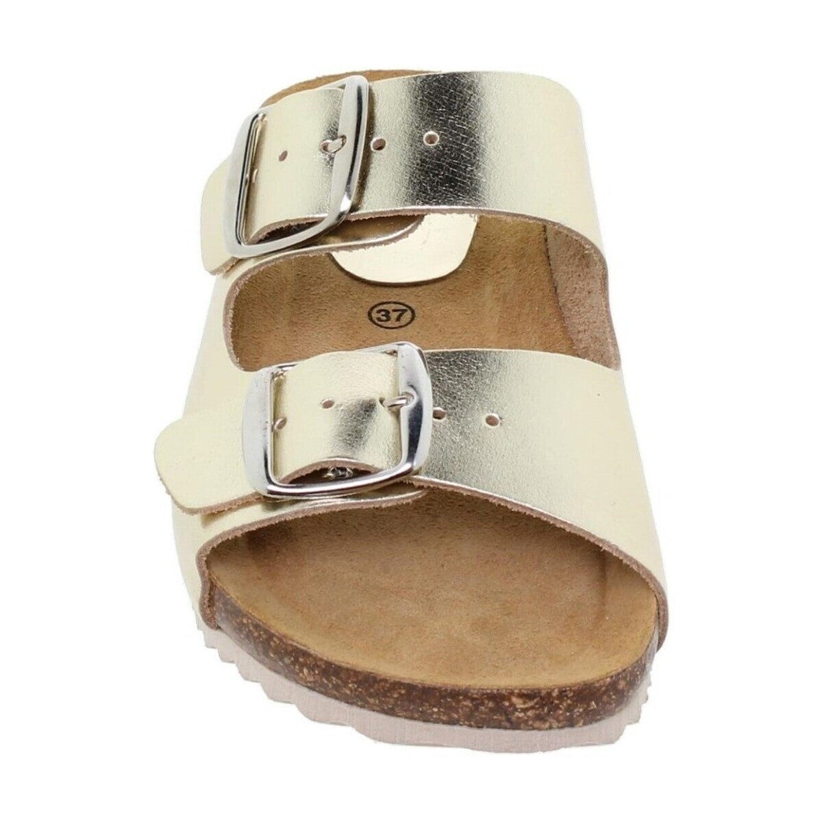 Sandalia de piel cómoda BIO 2 hebillas Oro