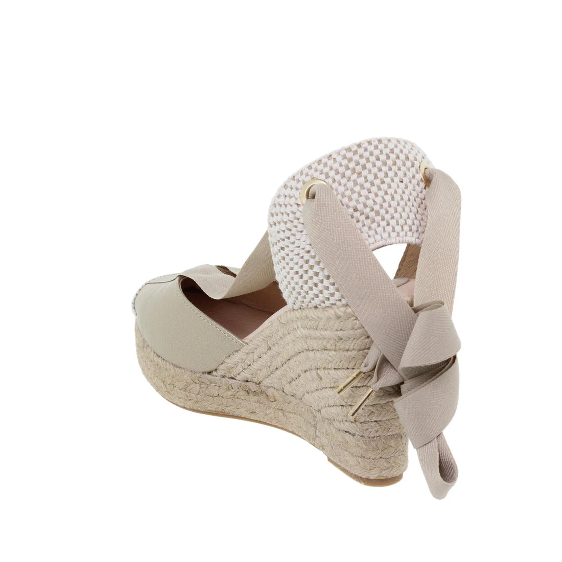 Sandalia Cuña Alpargatas de esparto Mujer Dorada - platino
