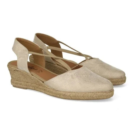 Cuñas de esparto mujer cintas de cruz