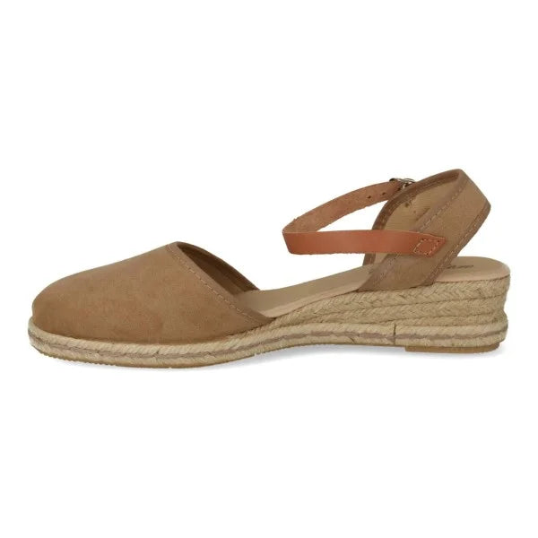 Cuñas bajas esparto mujer piel serraje