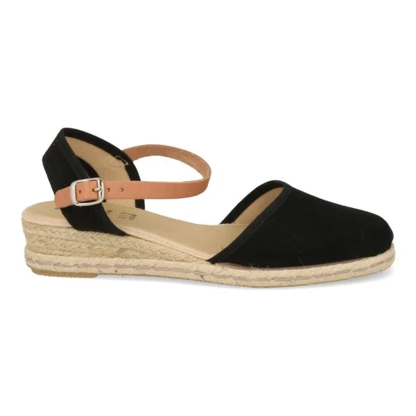 Cuñas bajas esparto mujer piel serraje