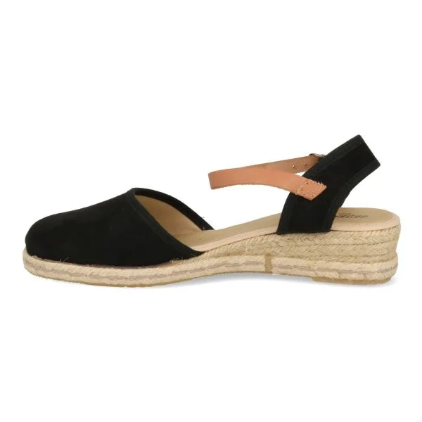 Cuñas bajas esparto mujer piel serraje