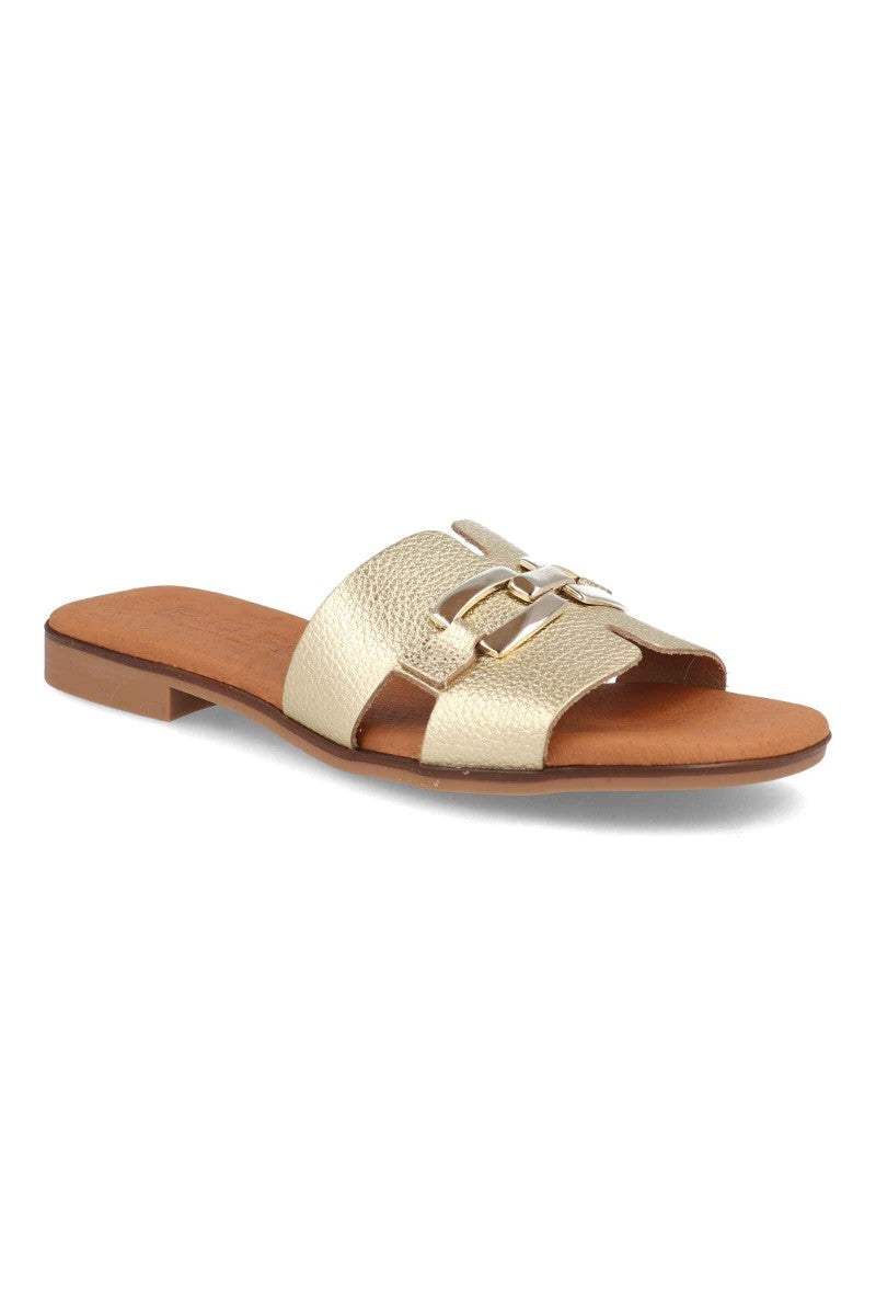 Sandalia plana Oro