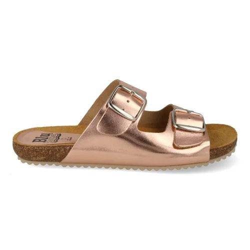 Sandalia de piel cómoda BIO 2 hebillas Bronce