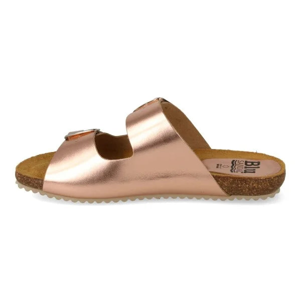 Sandalia de piel cómoda BIO 2 hebillas Bronce