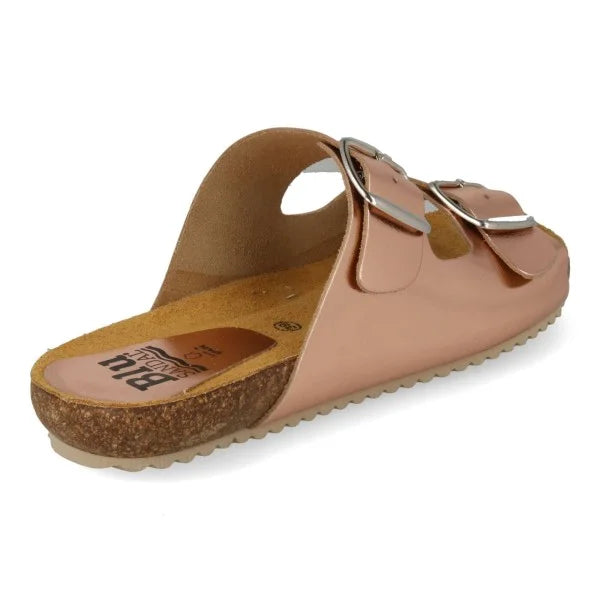 Sandalia de piel cómoda BIO 2 hebillas Bronce