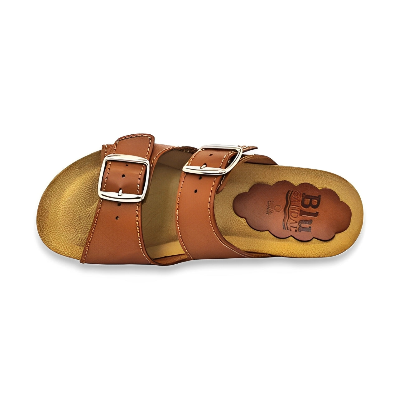 Sandalia Cuña de piel cómoda BIO 2 hebillas cuero