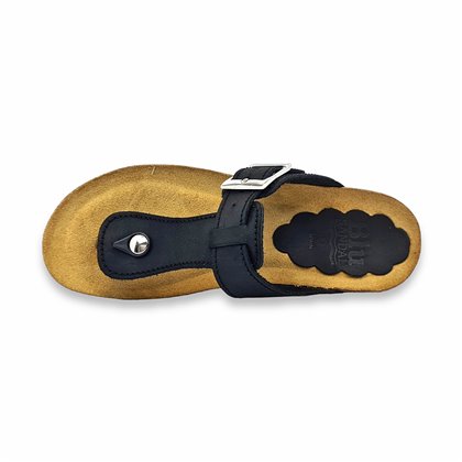 Sandalias Bio Esclava Mujer Piel Acolchada Negra