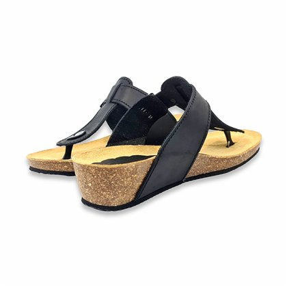 Sandalias Bio Esclava Mujer Piel Acolchada Negra
