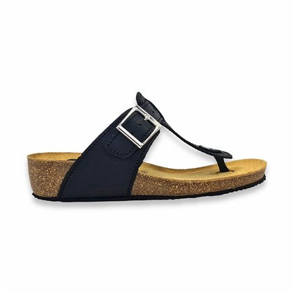Sandalias Bio Esclava Mujer Piel Acolchada Negra
