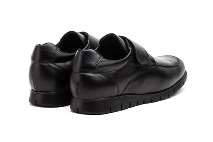 Zapatos Hombre Piel Negro Velcro