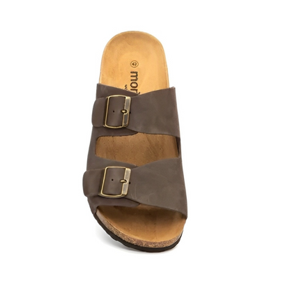 Sandalias Hombre Piel doble hebilla