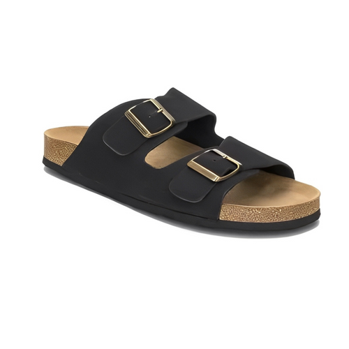 Sandalias Hombre Piel doble hebilla