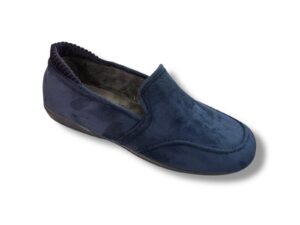 3023 Zapatilla para casa de caballero en suapel color azul, forro borreguillo, plantilla plumaflex.