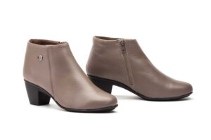 417 Botín para señora en piel con tacón y cremallera lateral de color gris ( hecho en España)