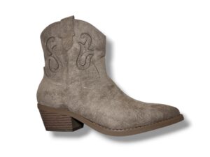 Y9651 Botín para señora en antelina con cremallera lateral de color khaki