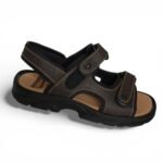 Sandalia californiana de piel color marrón para hombre modelo 7001 – Fabricada en España