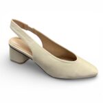Salón de mujer modelo S-3221 tacón bajo beige destalonado