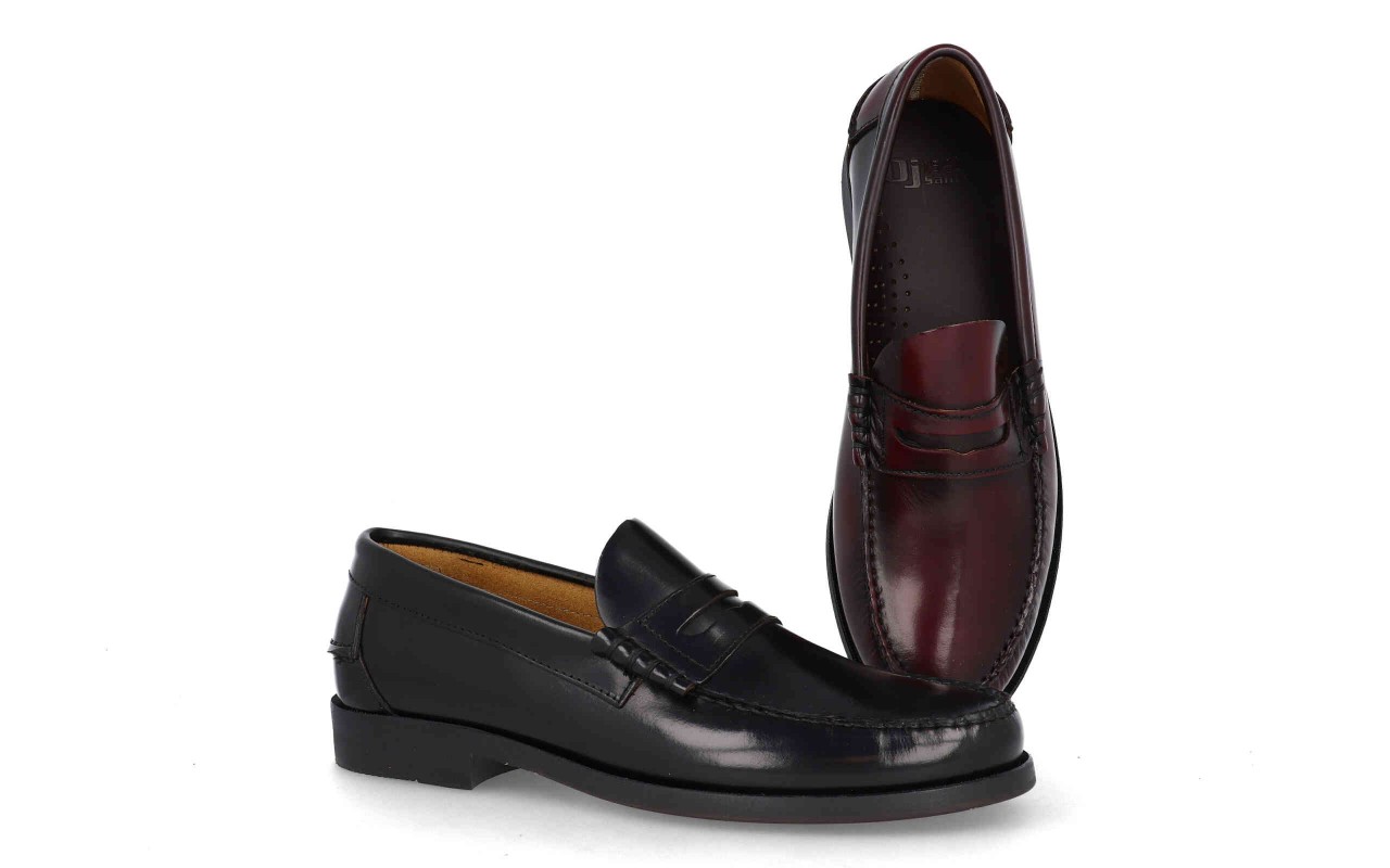 mocasín hombre modelo 1013 negro y burdeos