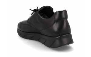 Zapato de piel negro para hombre modelo 1765 con cordones elásticos