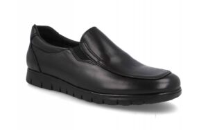 Zapato de piel para hombre modelo 2480 con elásticos laterales en color negro