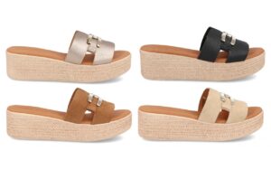 sandalia tipo pala con plataforma y adorno metálico para mujer modelo 205