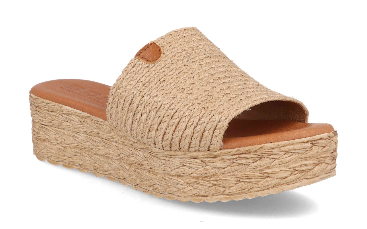 sandalia tipo pala de rafia con plataforma para mujer modelo 210