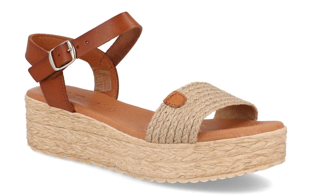 sandalia de plataforma con pala de rafia para mujer modelo 225