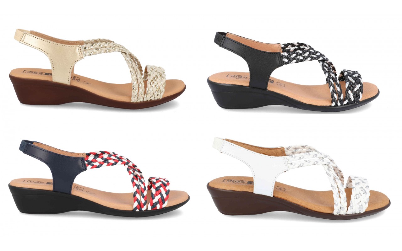 sandalia de cuña baja para mujer modelo 323