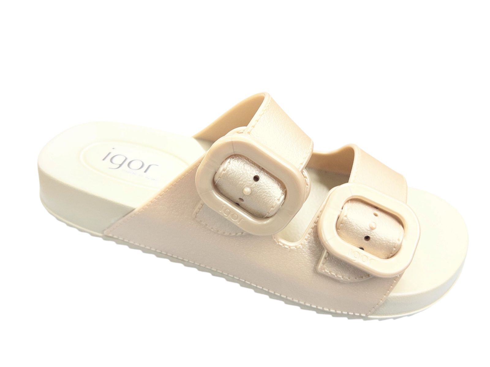 sandalia mujer modelo s-10345 igor platino metalizada