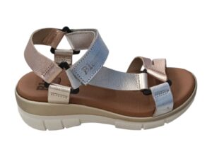 Zapatos de salón metalizados de tacón medio – Modelo Gala 54332 (Platino)