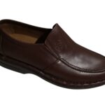 Mocasines de piel con elásticos para hombre - Modelo 6076 (Coñac)