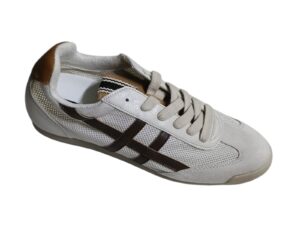 Zapatillas retro de rejilla para mujer – Modelo Urban M6305 (Marrón/Beige)