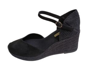 Alpargatas de cuña alta negras para mujer – Modelo Noche M6345