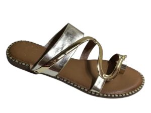 Sandalias planas doradas de dedo para mujer – Modelo H5089 (Oro)