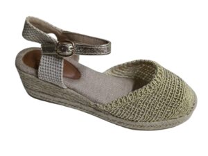 Alpargatas de cuña baja cerradas para mujer – Modelo H5101 (Oro)